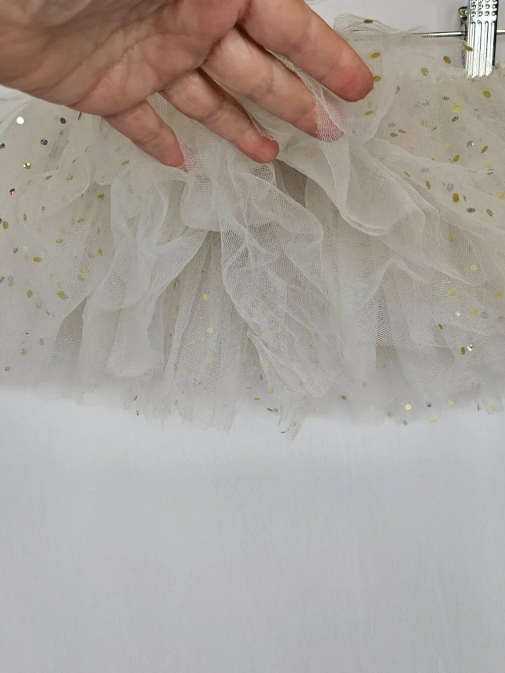 Danskin | White Sequin Tutu Skirt | Ballet Dance Costume | Girls M/L